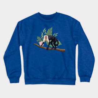 capuchin monkey tree branch Crewneck Sweatshirt